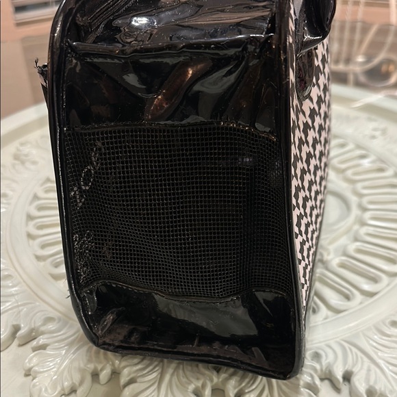 Zack & Zoey Black and White Houndstooth pet carrier handBag Xxs-XS pets NWT - Picture 5 of 14